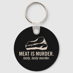 La carne es asesinato.  Llavero sabroso, sabroso