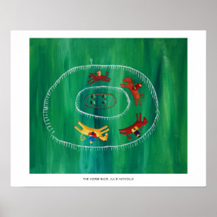 La carrera de caballos arte de pintura contemporán