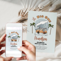 La carta de invitación al cumpleaños para los surf