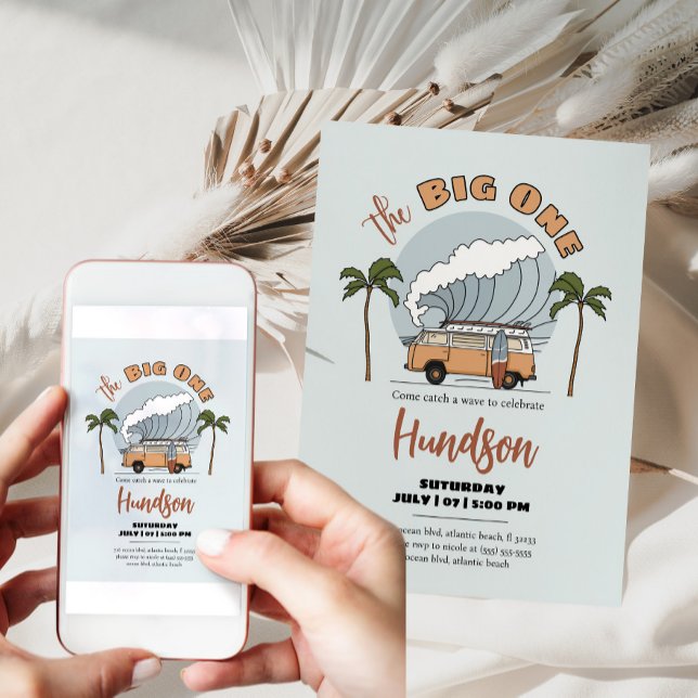 La carta de invitación al cumpleaños para los surf (Subido por el creador)