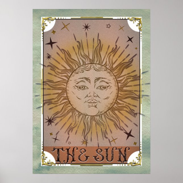 La carta de tarot Vintage Sun Arte Celestial (Frente)