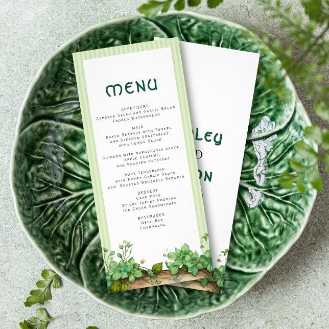 La carta del menú boda irlandés Greenery St. Patri (Subido por el creador)