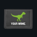 La cartera del niño con el rex jurásico del<br><div class="desc">Las carteras del niño con el logotipo del animal del rex del tyrannosaurus del t-rex. Personalizable con las letras del nombre, del lema o del monograma. Refresqúese de nuevo a la idea del regalo de la escuela o de la fiesta de cumpleaños para los niños (muchacho o chica), el nieto,...</div>