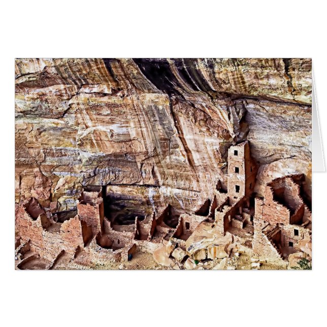 La casa cuadrada de la torre arruina Mesa Verde (Anverso (Horizontal))