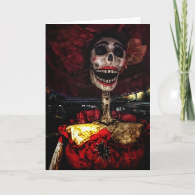 La Catrina de Rojo Day de la tarjeta muerta (Anverso)
