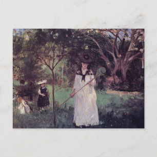 La caza de mariposas de Berthe Morisot Tarjeta pos
