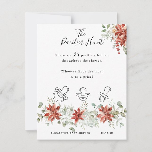 La caza del chupete | Juego para baby shower (Anverso)