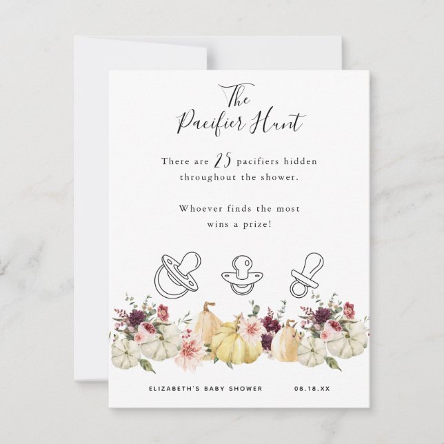 La caza del pacificador | Juego Baby Shower (Anverso)
