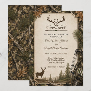 La Caza Ha Terminado Invitación de Boda de Camufla