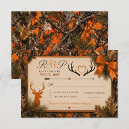 La Caza Ha Terminado Tarjeta de RSVP de Boda con C