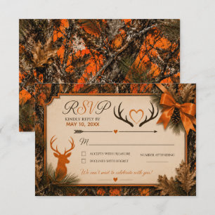 La Caza Ha Terminado Tarjeta de RSVP de Boda con C