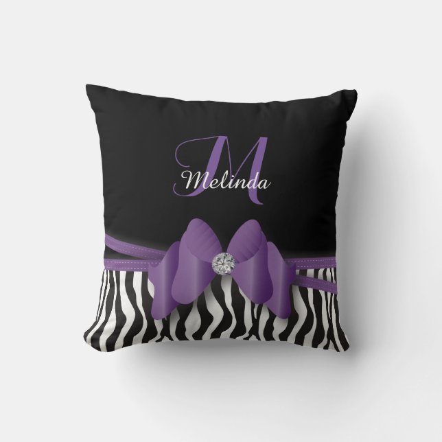 La cebra Amethyst rayada arqueó la almohada (Anverso)