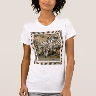 La cebra enmarcó cebras en la camiseta del agujero