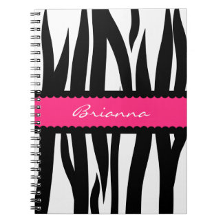 La cebra raya el cuaderno conocido personalizado