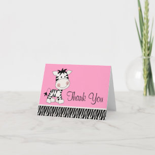 La cebra rosada linda le agradece las tarjetas