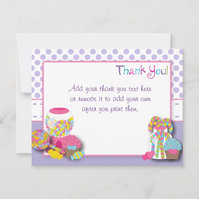 La celebración dulce le agradece las tarjetas (Anverso)