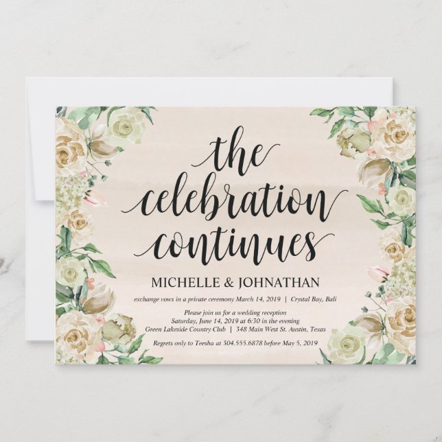 La celebración, Invitación a la recepción de fuga (Anverso)
