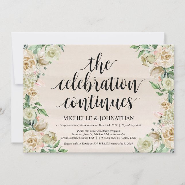 La celebración, Invitación de Recepción de Fuga (Anverso)
