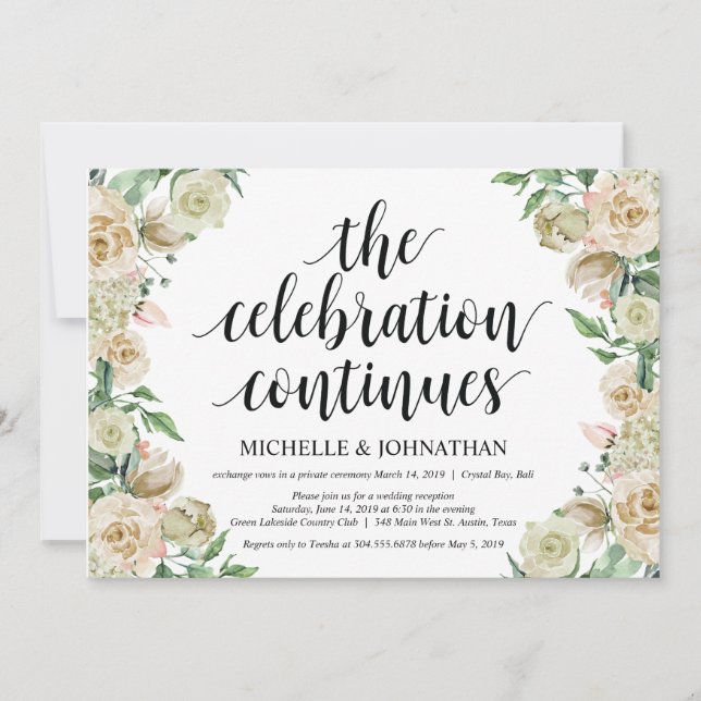 La celebración, Tarjeta de invitación para recepci (Anverso)
