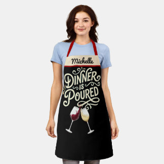 La cena es Delantal de vino derramado - Regalo de