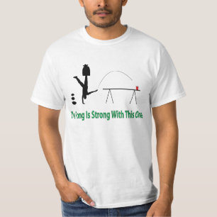 La cerveza Pong es camisa fuerte en texto verde
