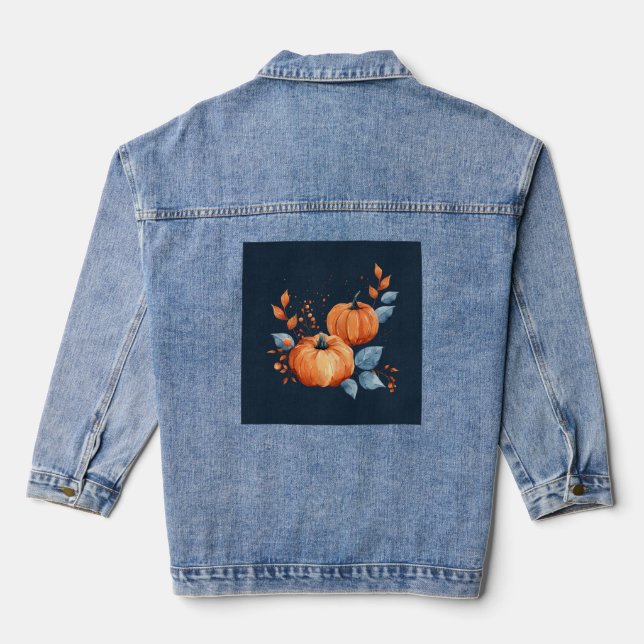 La Chaqueta de Denim de Moda de Calabaza de Mujere (Reverso )