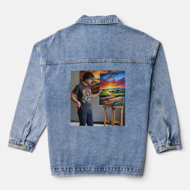 La Chaqueta de Denim para Mujeres de Arte Digital  (Reverso )