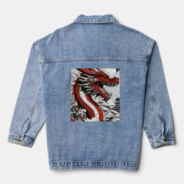 La chaqueta Dragon Denim hace un diseño de moda (Reverso )