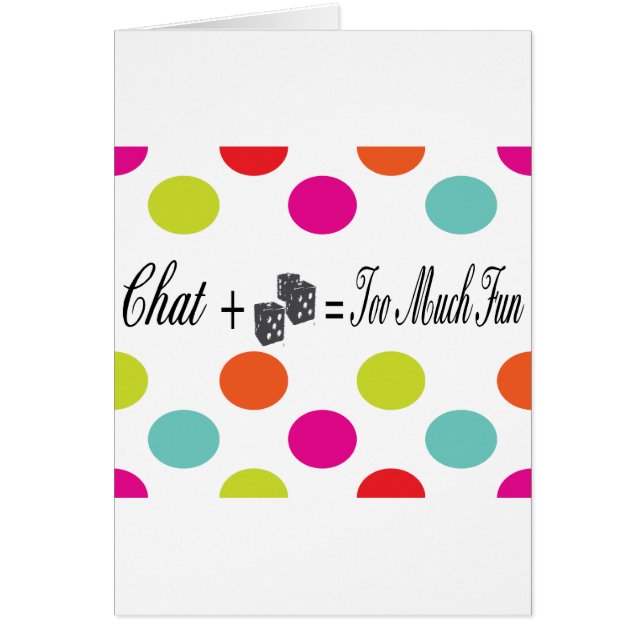 la charla más dados iguala demasiada diversión (Frente)