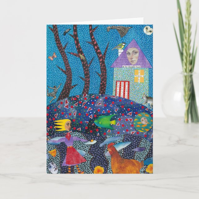 La Chica y su tarjeta de saludo de pollo (Anverso)