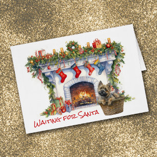 La chimenea de perro de Cairn Terrier espera a San