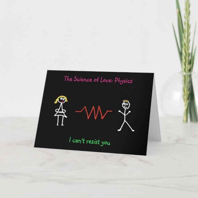 "La ciencia del amor: Tarjeta de la física" (Anverso)