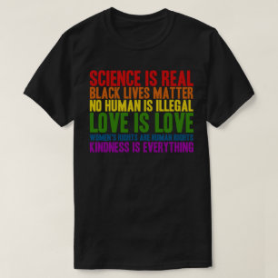 La ciencia es camiseta negra real de la materia de