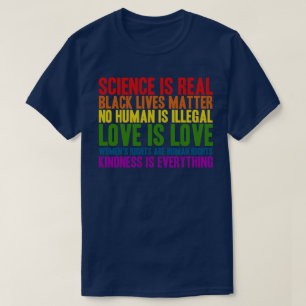 La ciencia es camiseta negra real de la materia de