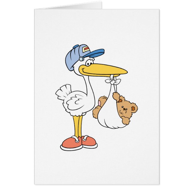 La cigüeña trae el oso bebé (Frente)