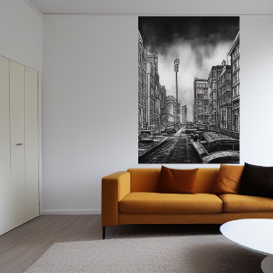 La ciudad de abandono vacío   Poster de arte de IA