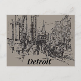 La ciudad de Detroit en Michigan, EE.UU., postal a