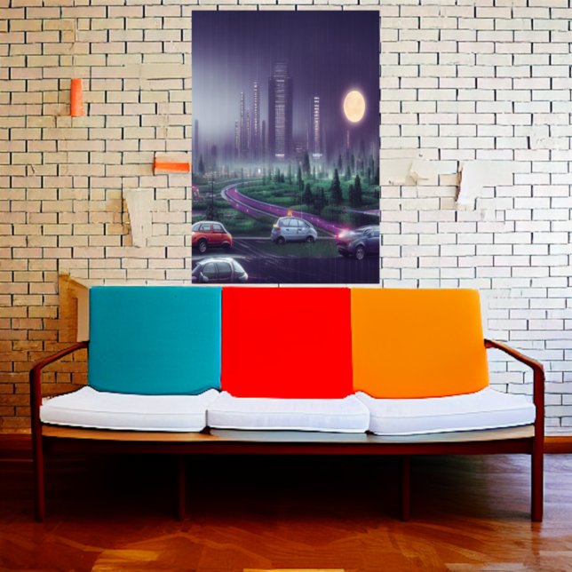 La ciudad de la noche | Poster de arte de IA (Subido por el creador)