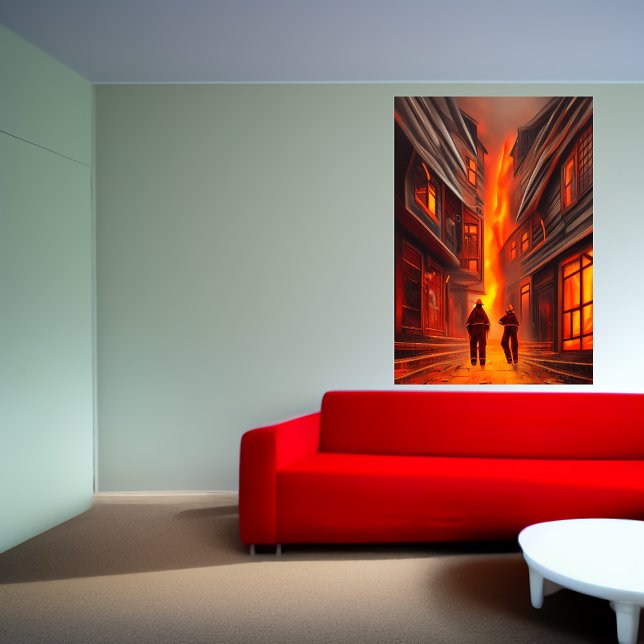 La ciudad se está quemando | Poster de arte de IA (Subido por el creador)