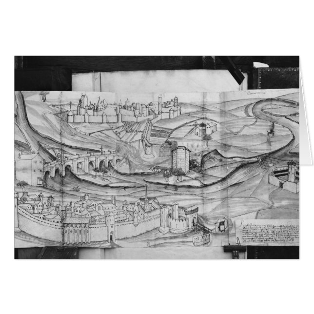 La ciudad y el pueblo de Carcasona, 1462 (Anverso (Horizontal))