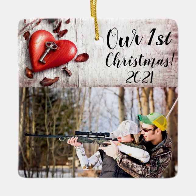 La clave de madera del ornamento XMAS personalizad (Anverso)