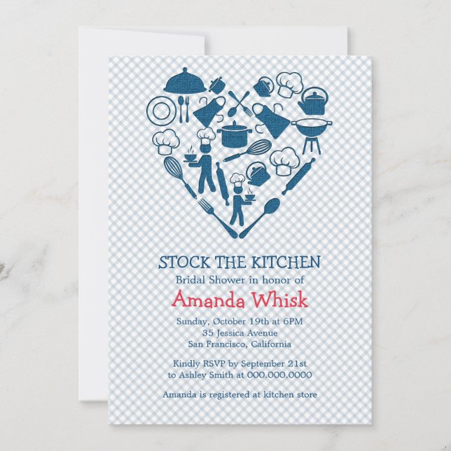 La Cocina | Invitación a la ducha de nueces azules (Anverso)
