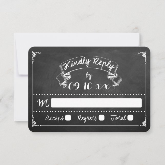 La colección de Bodas de Typography Chalkboard (Anverso)