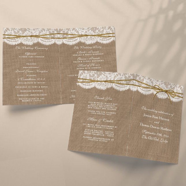 La colección de Bodas Rustic Twine Bow - Programas (Subido por el creador)