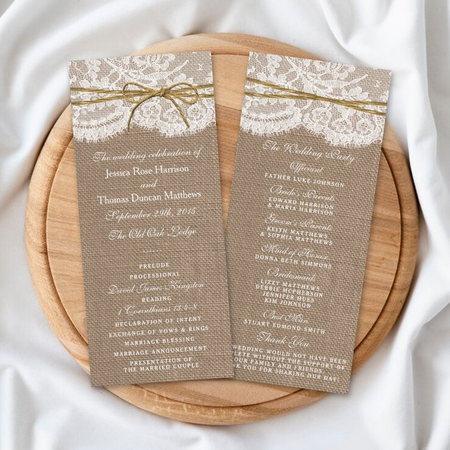 La colección de Bodas Rustic Twine Bow - Programas (Subido por el creador)