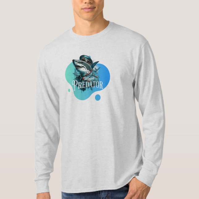La colorida camiseta de manga larga del depredador (Anverso)