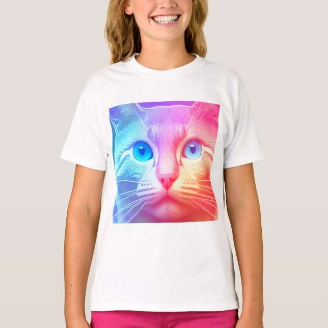 La colorida camiseta Kitty Rainbow (Anverso)