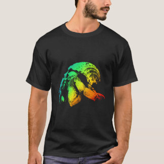 La colorida camiseta vintage del arcoiris corta el