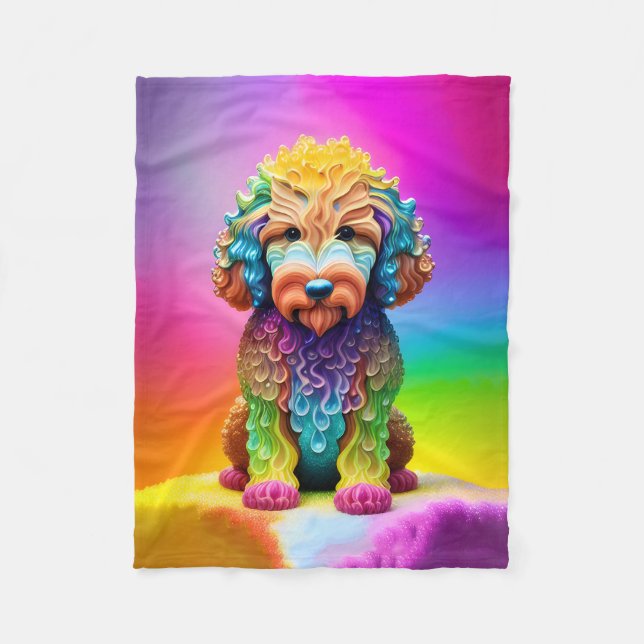 La colorida manta infantil Goldendoodle (Anverso)