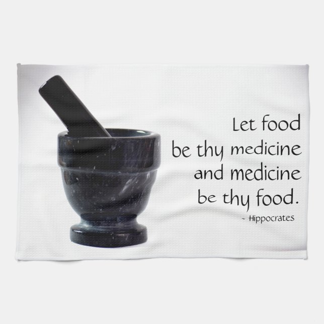 La comida es toalla de cocina de medicamentos (Horizontal)